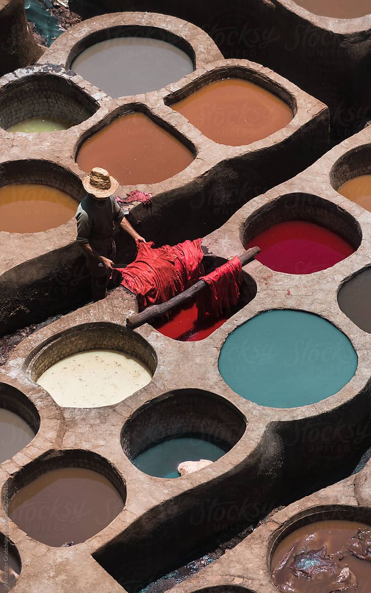 Man Working In Tannery In Fes Morocco_ by Stocksy Contributor _Alexander Grabchilev_